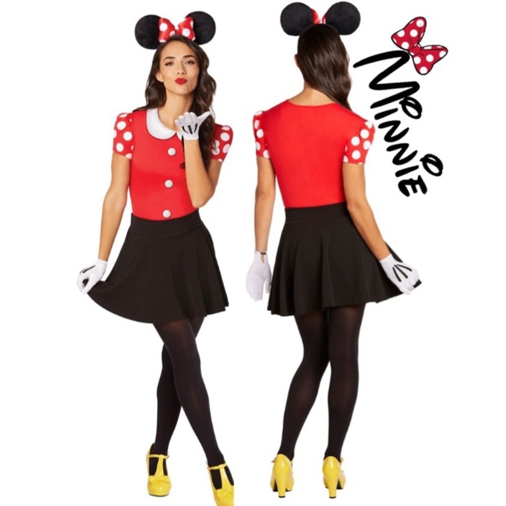 Disney’s Adult Minnie Costume Kit Sz L Top~Skirt~Headband~Gloves